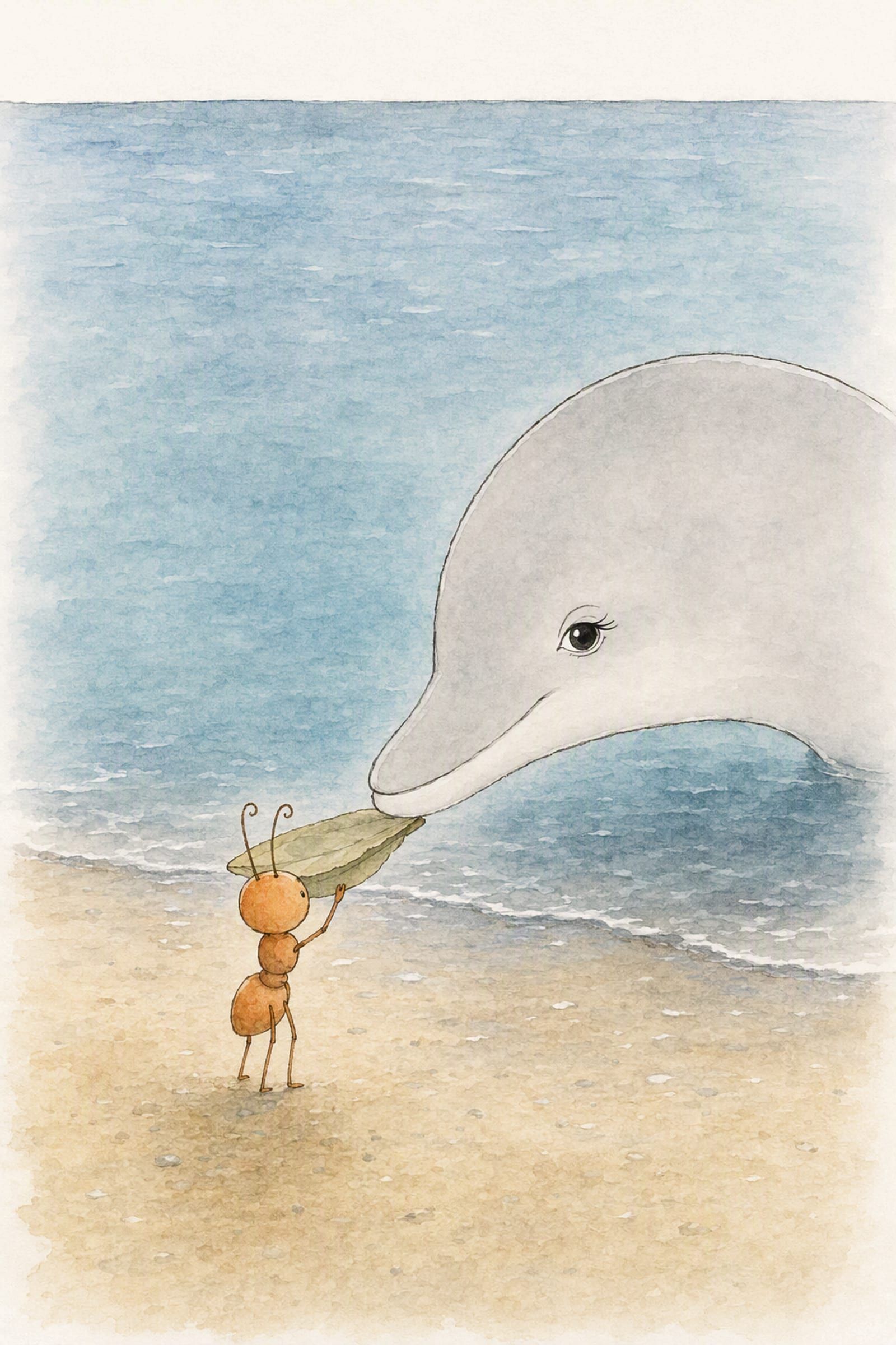 Pip lifts an old folded leaf towards Dawn's lowered head, and she looks at it a long time without moving.