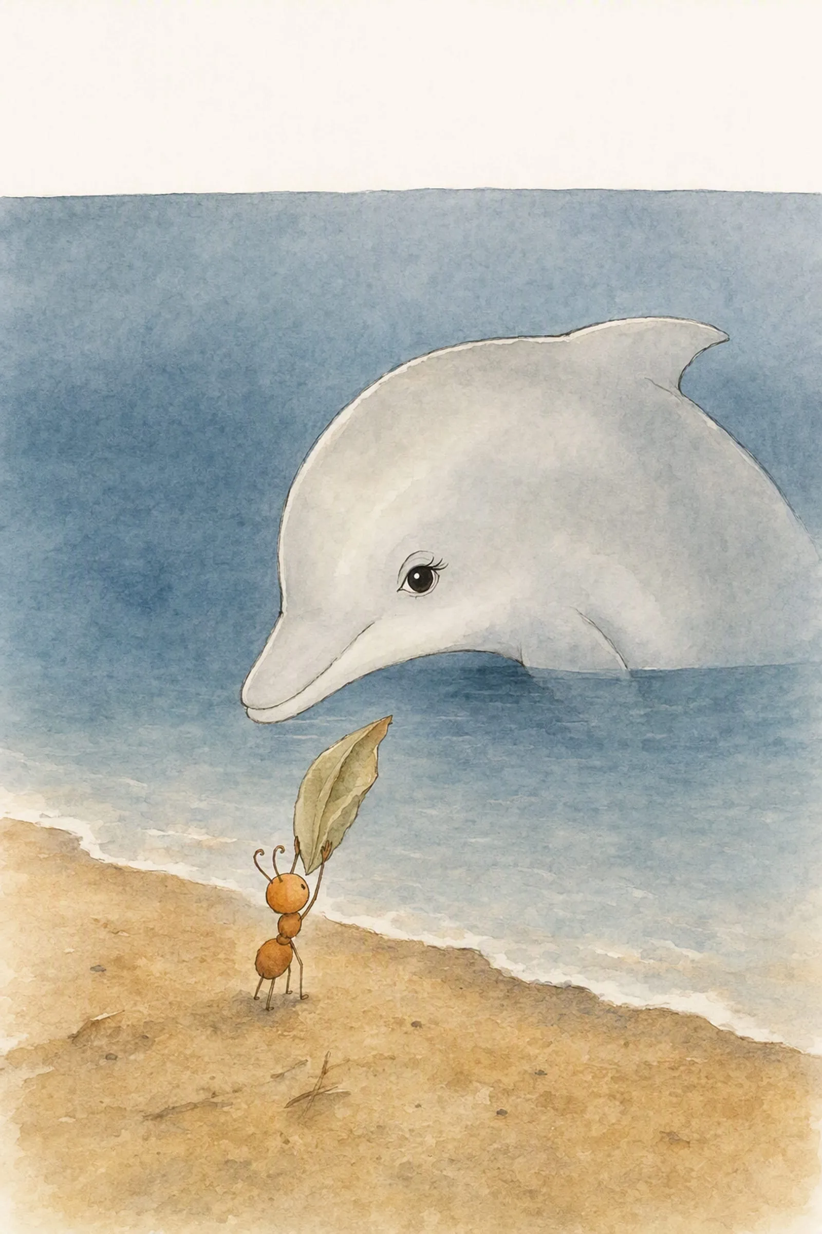 Pip holds an old folded leaf up with both arms and Dawn's great head leans close to look at it, patient and unhurried.