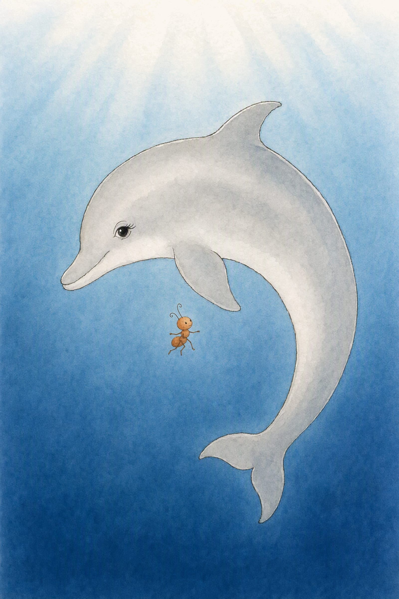Dawn swims one slow open curve of her whole body around Pip, who floats at the middle of the turn watching her come round, delighted and quiet.