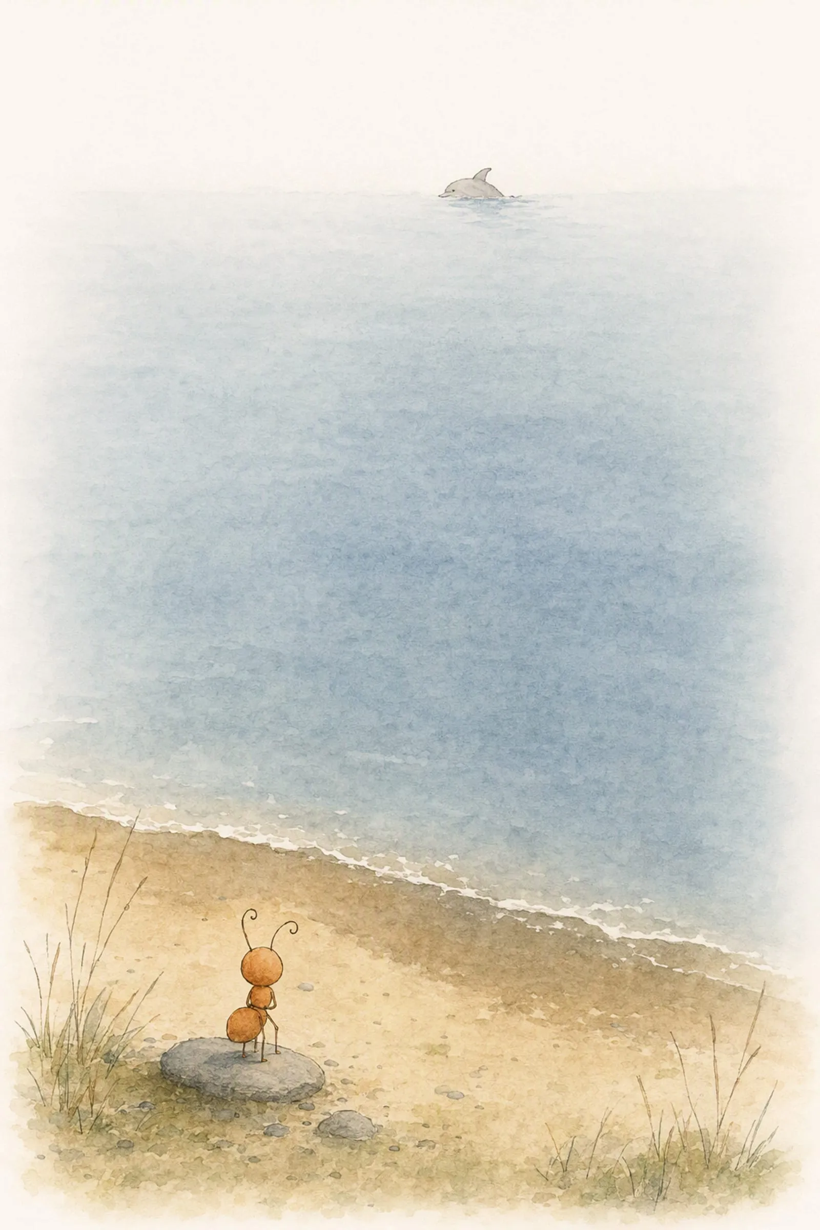 Pip watches from the grey stone as Dawn goes out, small and far across a wide empty stretch of cold water, both of them settled.